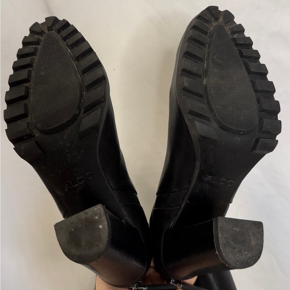 Aldo Black Leather Thigh-High High Heel Boots US 6 - Picture 5 of 5